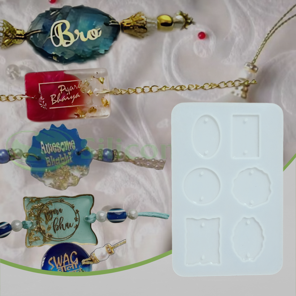 SILICOMOLDS-1.4" mix pattern Rakhi Mold - URP341RM